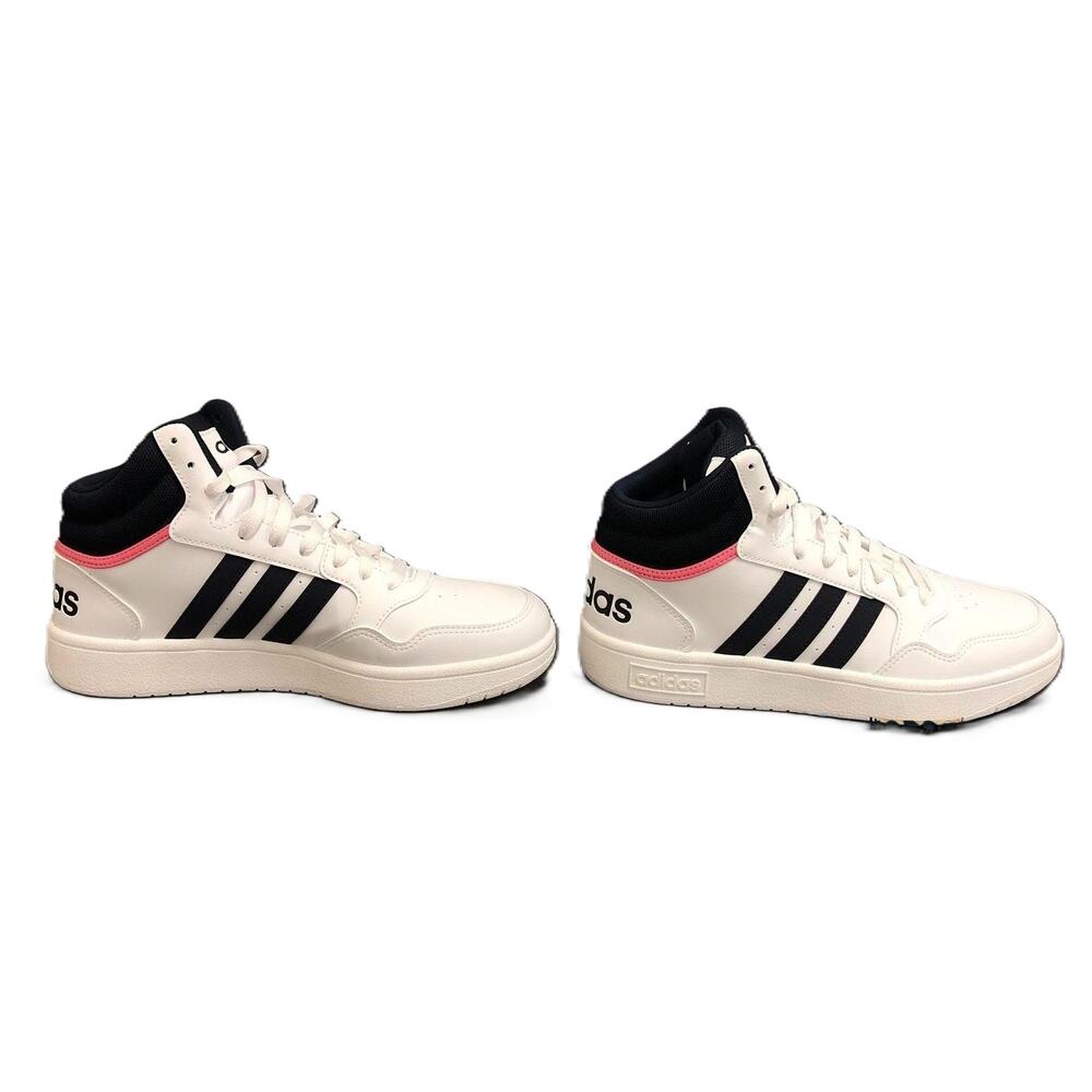 Adidas Hoops 3.0 Cloud White Legend Ink Rose Tone Mid Sneakers 9 - Picture 2 of 8